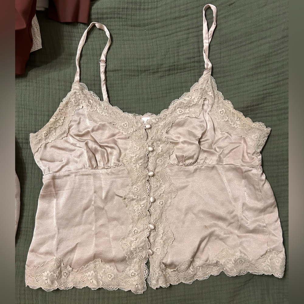 Shyanne Champagne Lace Satin Camisole